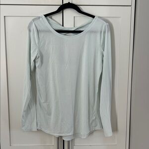 Athleta Long-Sleeve Scoop Neck Top in Pale Mint